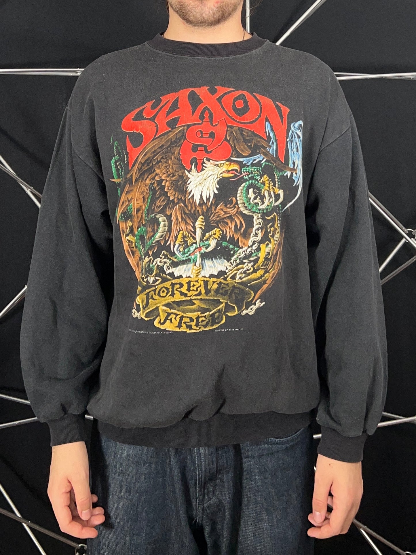 Vintage 1992 Saxon Forever Free Sweater
