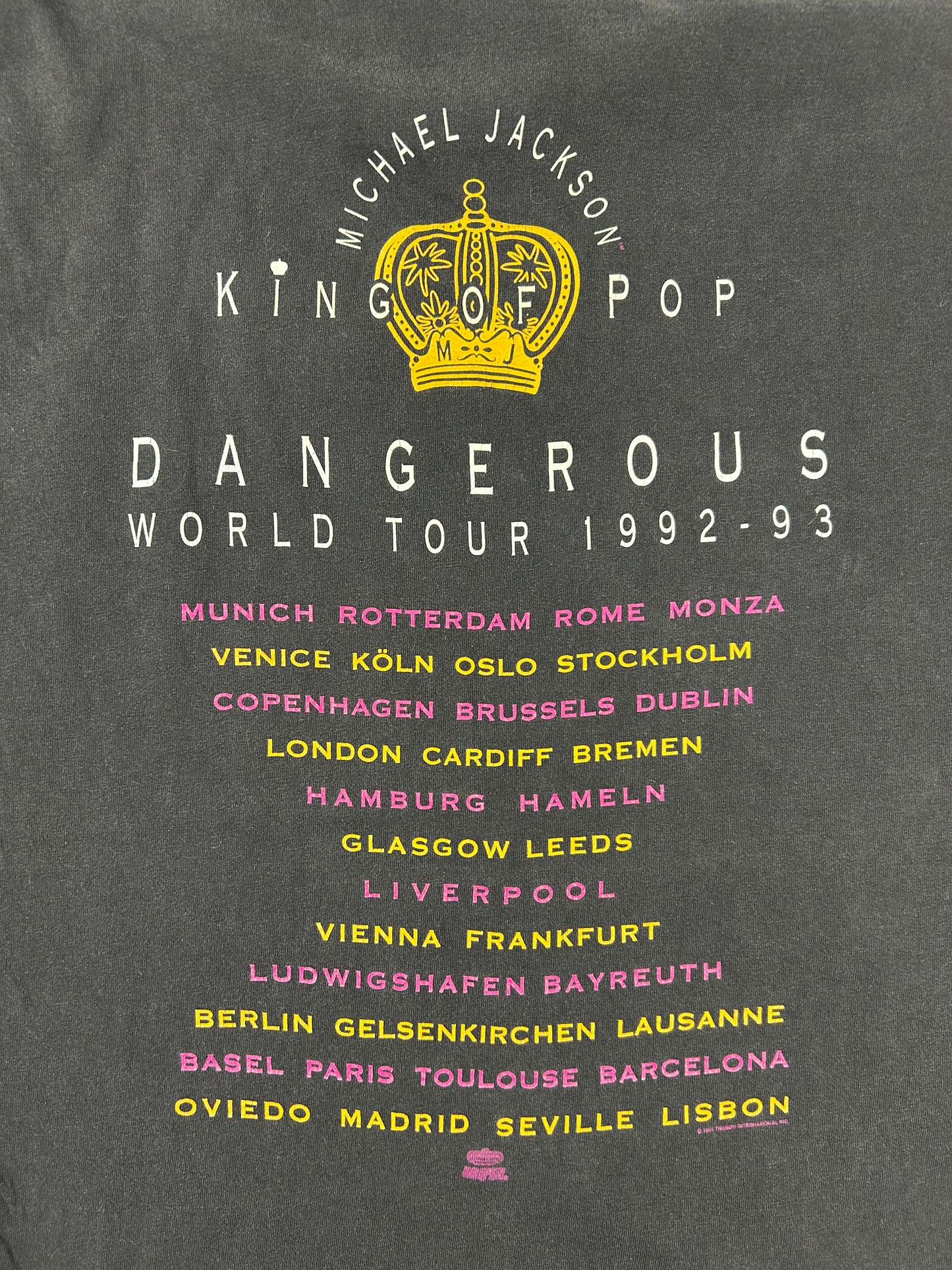 Vintage 1992 Michael Jackson Dangerous World Tour Shirt