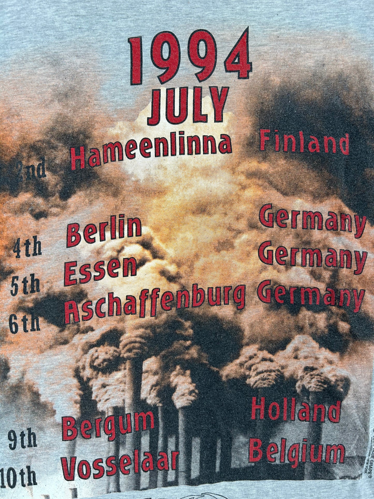 Vintage 1994 Obituary World Demise Tour Shirt