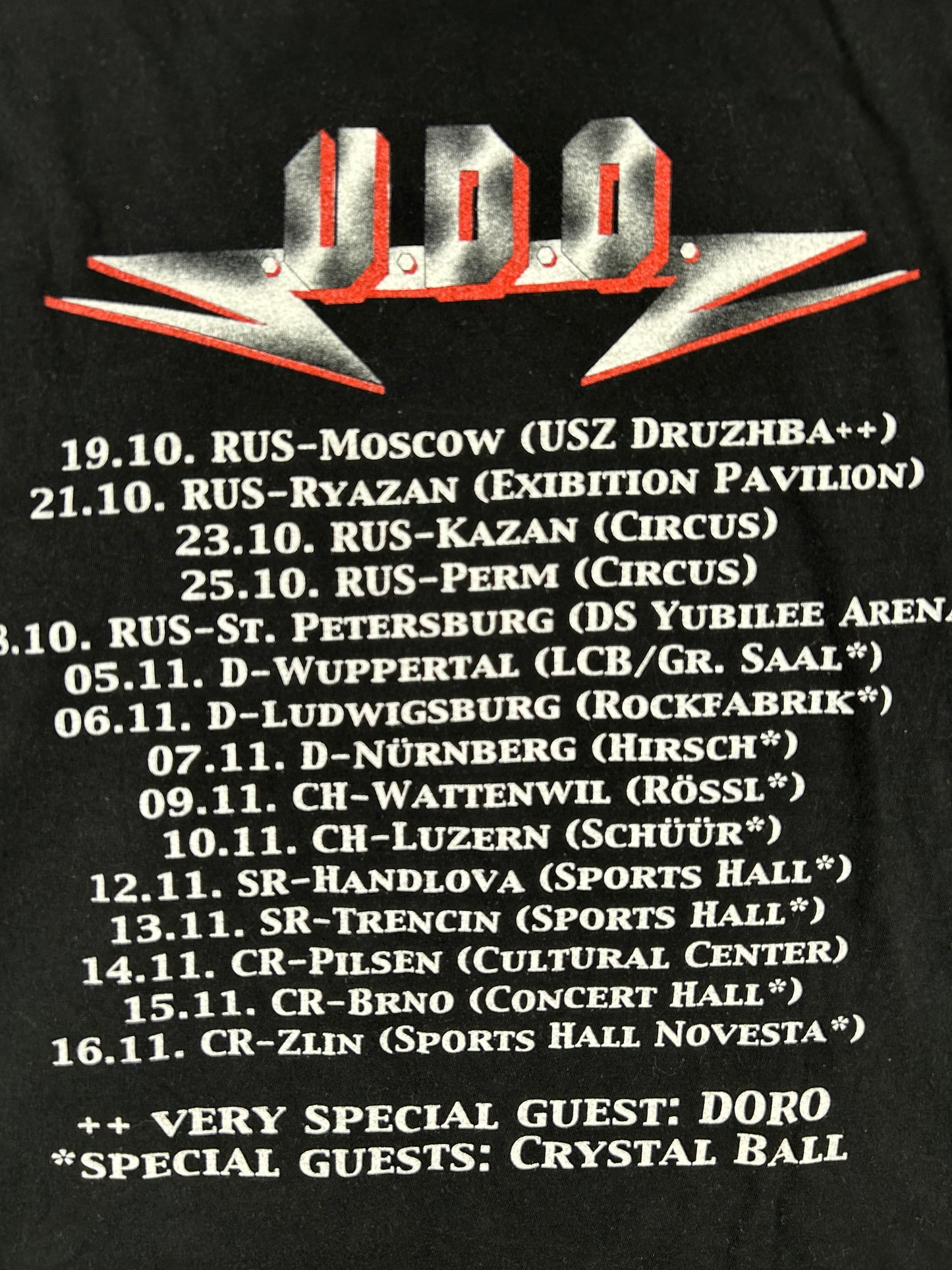 Vintage 2002 U.D.O. Man and Machine Tour Shirt